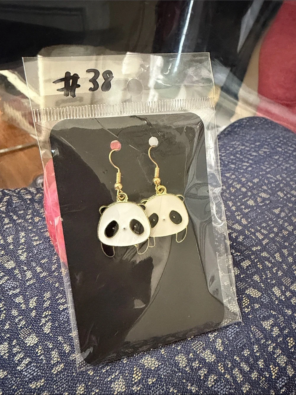 Cute Panda Dangle Earrings for Kids - White and Black